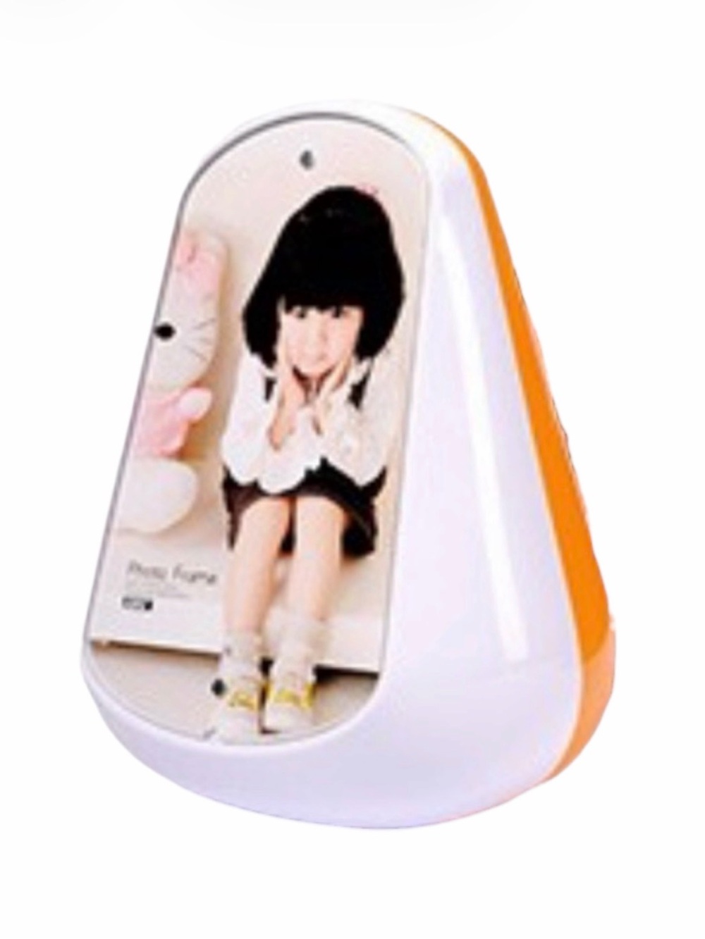 Vintage AIKI 2-in-1 Tumbler Shaped Piggy Bank & Photo Frame White & Orange